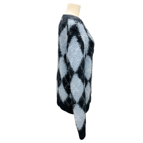 Michael Kors Collection Light Blue / Navy Blue Knit Cardigan Sweater - Picture 2 of 4